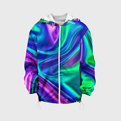 Куртка с капюшоном детская Neon waves, цвет: 3D-белый