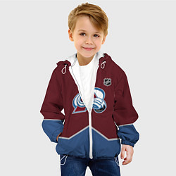 Куртка с капюшоном детская Колорадо Эвеланш хоккей, цвет: 3D-белый — фото 2