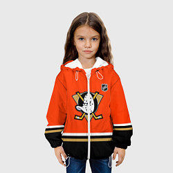 Куртка с капюшоном детская Анахайм Дакс хоккей, цвет: 3D-белый — фото 2