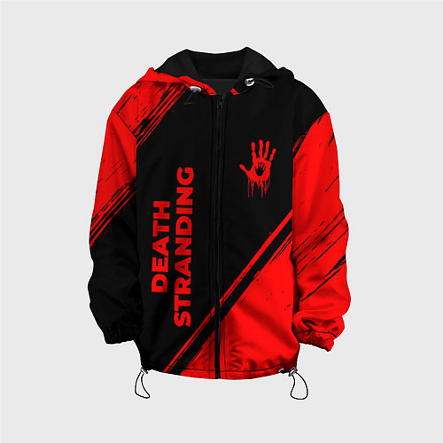Детская куртка Death Stranding - red gradient вертикально / 3D-Черный – фото 1