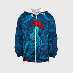 Куртка с капюшоном детская Контакт с хаосом, цвет: 3D-белый