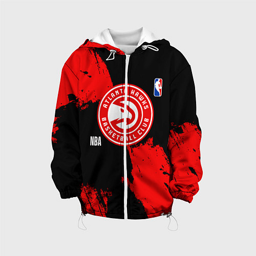 Детская куртка Atlanta Hawks black and red / 3D-Белый – фото 1