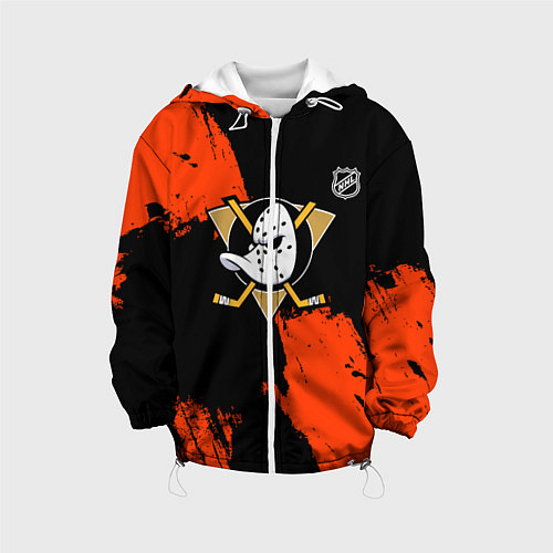 Детская куртка Анахайм Дакс - оранжевая краска / 3D-Белый – фото 1