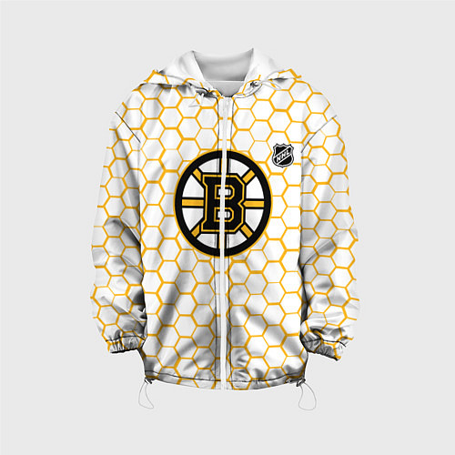 Детская куртка Бостон Брюинз - белые соты / 3D-Белый – фото 1