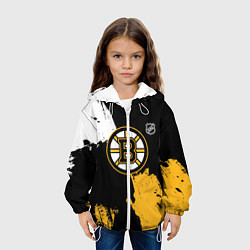 Куртка с капюшоном детская Бостон Брюинз - разлитая краска, цвет: 3D-белый — фото 2