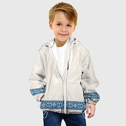 Куртка с капюшоном детская Обережник - вышиванка, цвет: 3D-белый — фото 2