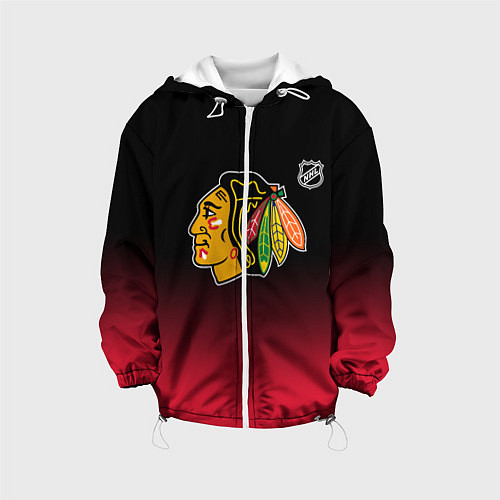 Детская куртка Чикаго Блэкхокс - градиент / 3D-Белый – фото 1