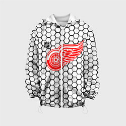 Куртка с капюшоном детская Детройт Ред Уингз - белые соты, цвет: 3D-белый
