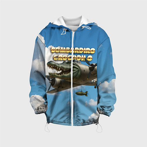Детская куртка Bombardino Crocodillo мем / 3D-Белый – фото 1