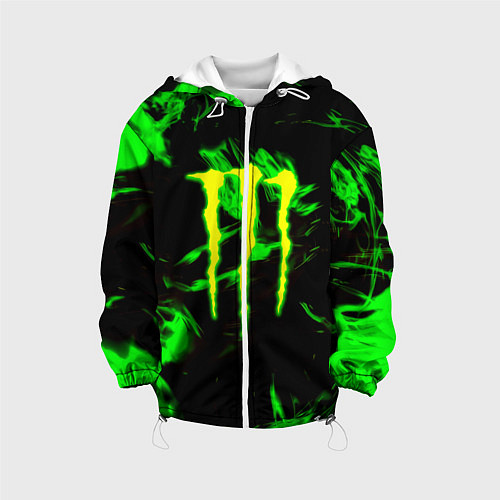 Детская куртка Monster energy кислотное лого огонь / 3D-Белый – фото 1