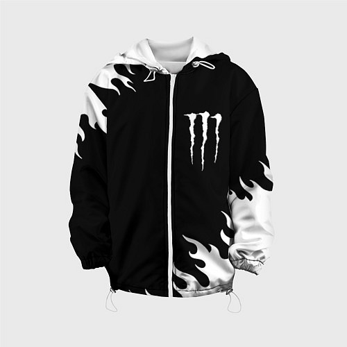 Детская куртка Monster energy белый огонь / 3D-Белый – фото 1