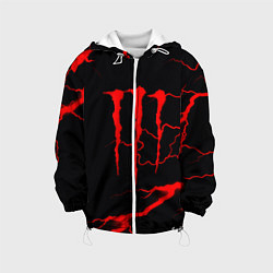 Куртка с капюшоном детская Monster energy storm red, цвет: 3D-белый