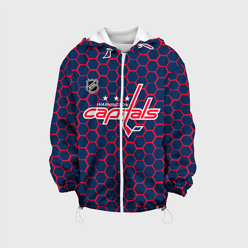 Детская куртка Вашингтон Кэпиталз - соты с подсветкой / 3D-Белый – фото 1