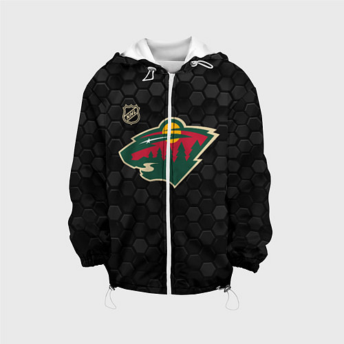 Детская куртка Миннесота Уайлд - черные соты / 3D-Белый – фото 1