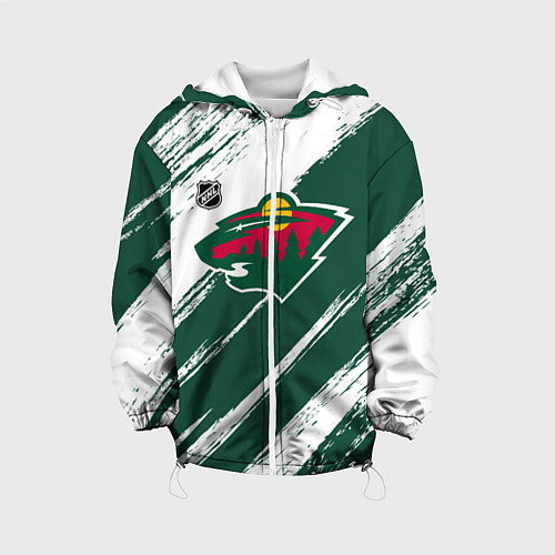 Детская куртка Миннесота Уайлд - зеленый и белый / 3D-Белый – фото 1