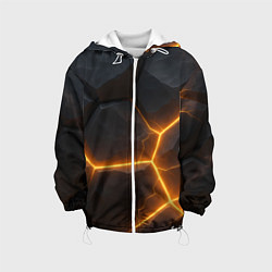 Детская куртка Черные плиты с оранжевой молнией