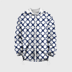 Детская куртка Серо-белый узор в клетку и горох ретро