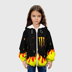 Куртка с капюшоном детская Monster energy fire steel, цвет: 3D-белый — фото 2