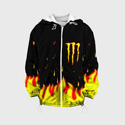 Куртка с капюшоном детская Monster energy fire steel, цвет: 3D-белый