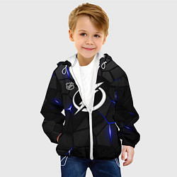 Куртка с капюшоном детская Тампа Бэй Лайтнинг - плиты, цвет: 3D-белый — фото 2