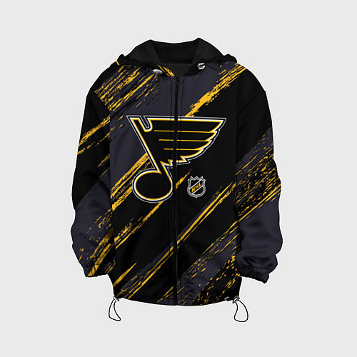 Детская куртка Сент Луис Блюз - агрессивная текстура / 3D-Черный – фото 1