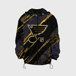 Куртка с капюшоном детская Сент Луис Блюз - агрессивная текстура, цвет: 3D-черный