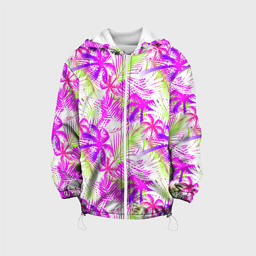 Детская куртка Palm tree pink / 3D-Белый – фото 1