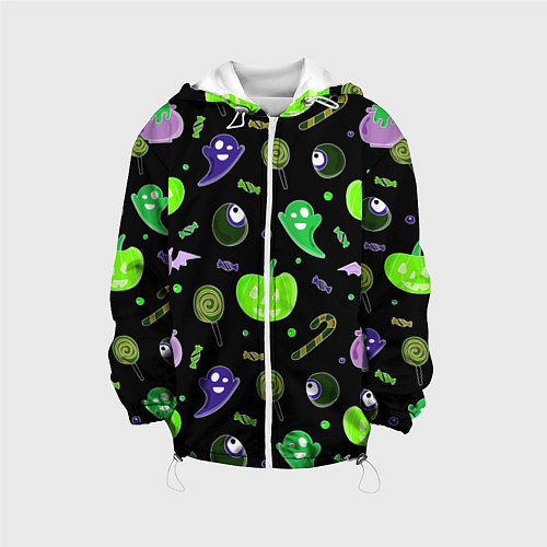Детская куртка Halloween black pumpkin pattern / 3D-Белый – фото 1