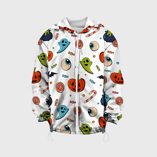 Детская куртка Halloween pumpkin show / 3D-Белый – фото 1