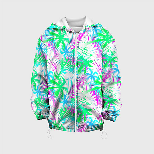 Детская куртка Palm green light blue / 3D-Белый – фото 1