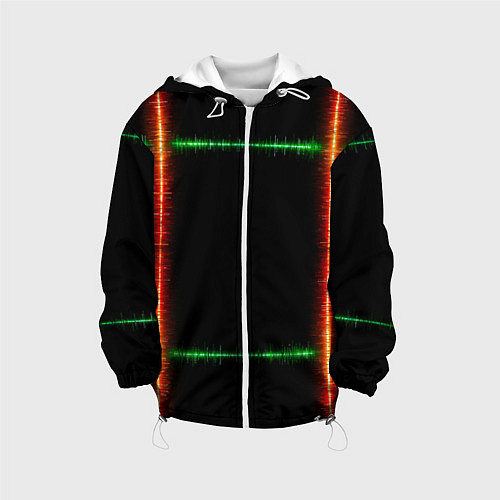 Детская куртка Color green orange lines / 3D-Белый – фото 1