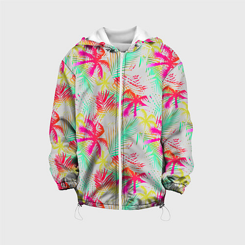 Детская куртка Palm yellow pink / 3D-Белый – фото 1