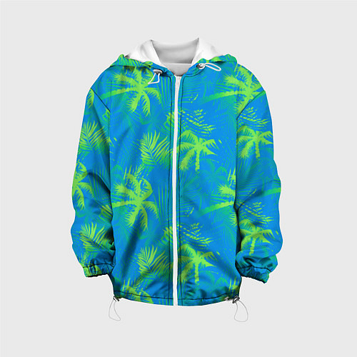 Детская куртка Palm light green light blue / 3D-Белый – фото 1