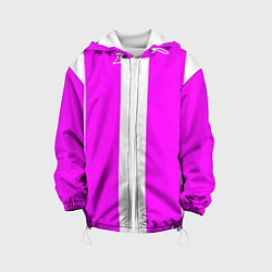 Куртка с капюшоном детская Color white pink line, цвет: 3D-белый
