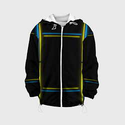 Куртка с капюшоном детская Neon yellow blue, цвет: 3D-белый