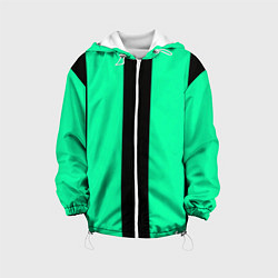 Куртка с капюшоном детская Color turquoise black line, цвет: 3D-белый