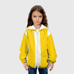 Куртка с капюшоном детская Color yellow white line, цвет: 3D-белый — фото 2