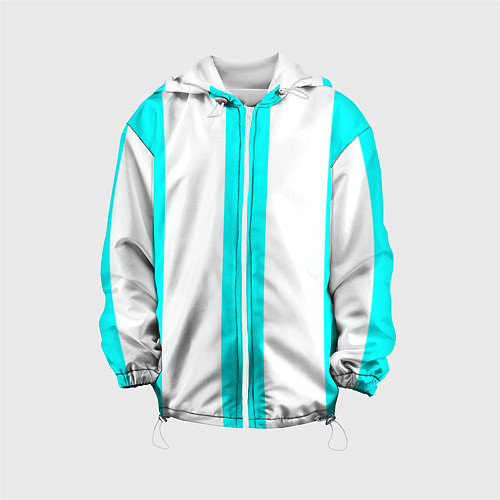 Детская куртка Color light blue white lines / 3D-Белый – фото 1