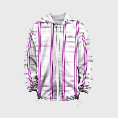 Детская куртка Color white cage pink line / 3D-Белый – фото 1