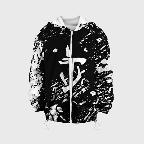 Детская куртка Doom белые краски штрихи / 3D-Белый – фото 1