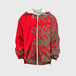 Детская куртка Абстрактные алые пятна на цвете какао