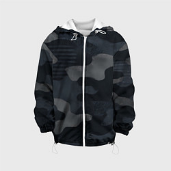 Детская куртка Текстура - камуфляжная синяя ткань