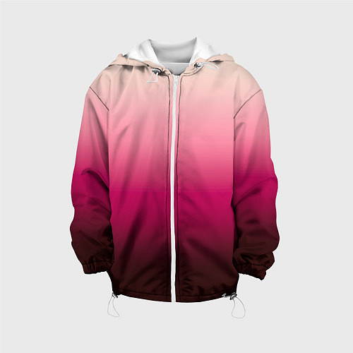 Детская куртка Градиент transcendent pink омбре / 3D-Белый – фото 1