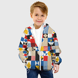 Куртка с капюшоном детская Геометрический балаган, цвет: 3D-белый — фото 2