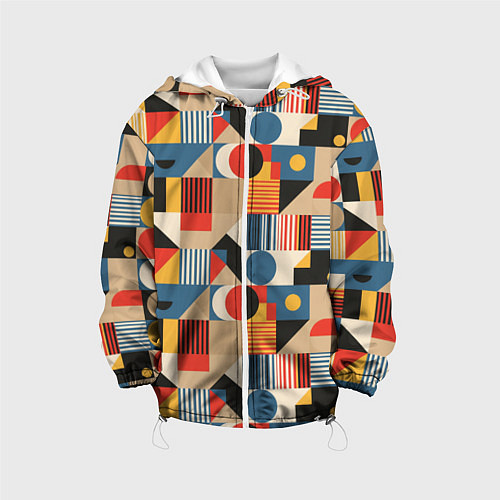 Детская куртка Ритмы Баухауса / 3D-Белый – фото 1