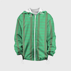 Детская куртка Color green cage brown stripes