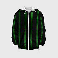 Детская куртка Color black cage green stripes