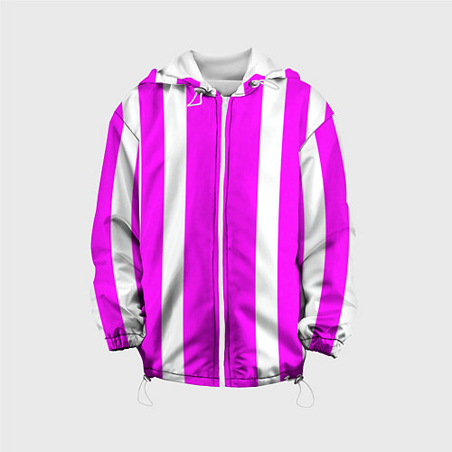 Детская куртка Color white pink stripes / 3D-Белый – фото 1
