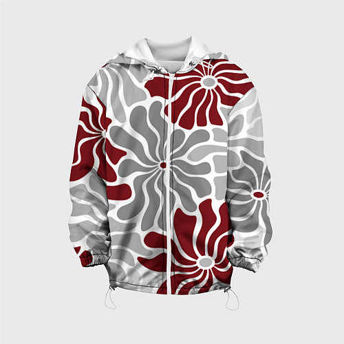 Детская куртка Цветы cherry and grey pattern / 3D-Белый – фото 1