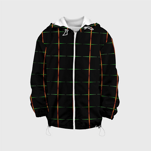 Детская куртка Color black orange green crosses / 3D-Белый – фото 1